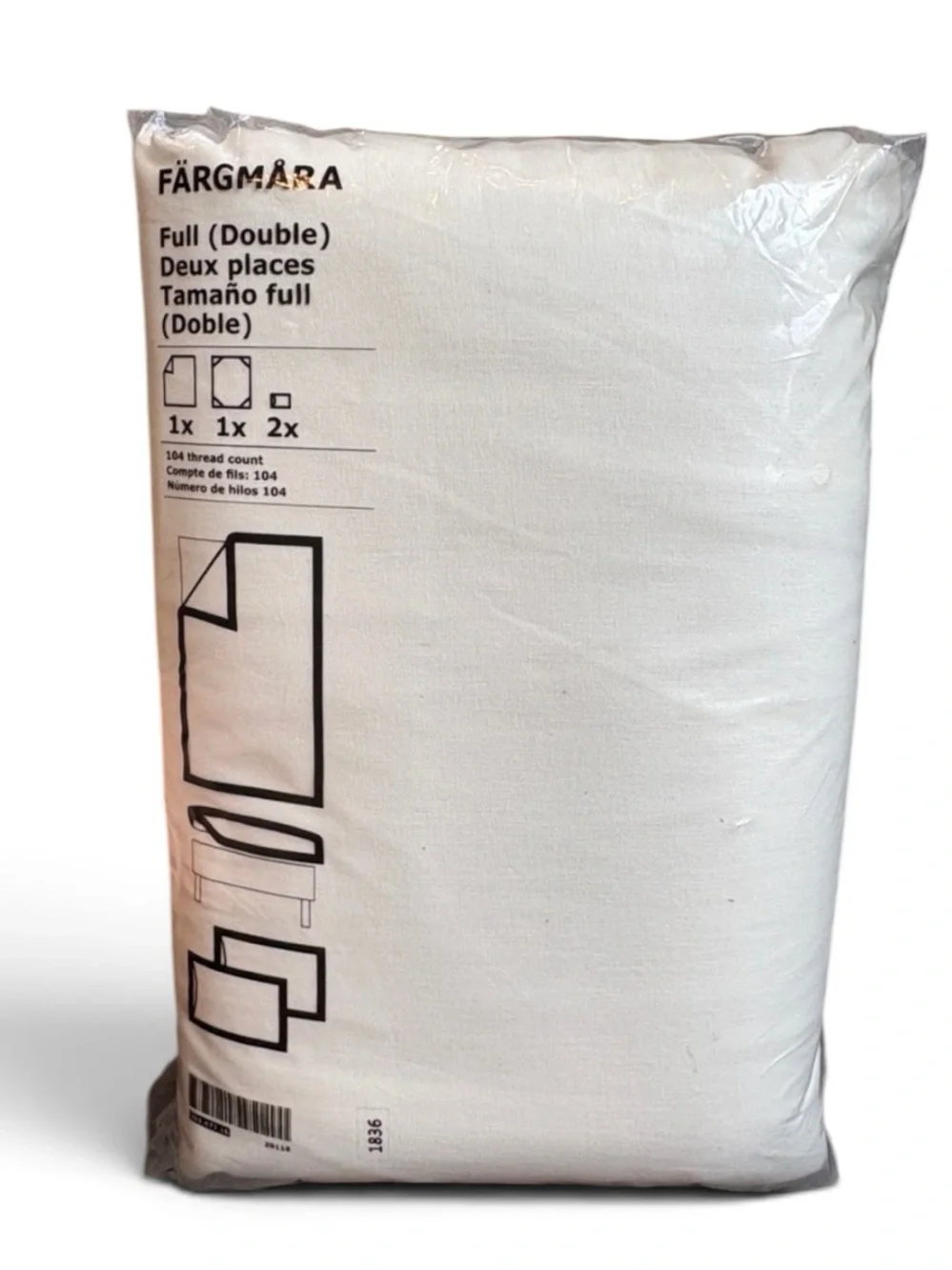 IKEA FARGMARA Full Sheet Set White 100% Cotton NEW
